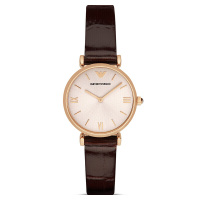 阿玛尼（Emporio Armani)手表 皮质表带经典时尚休闲石英女士腕表