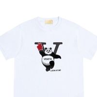 Brookings熊猫刺绣印花短袖T恤男士2023夏季新款圆领打底衫上衣