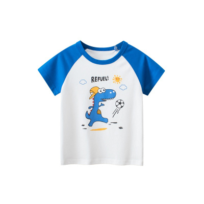 卡通恐龙儿童短袖T恤夏季新款 韩版童装男宝宝衣服