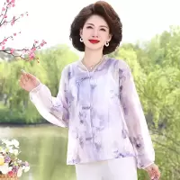 年夏季女装新款衣服时尚大码外套国风复古女士夏装妈妈装服装