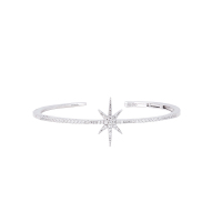 自营 新品 APM Monaco银镶晶钻流星开口手镯女 设计感手链情侣 礼物