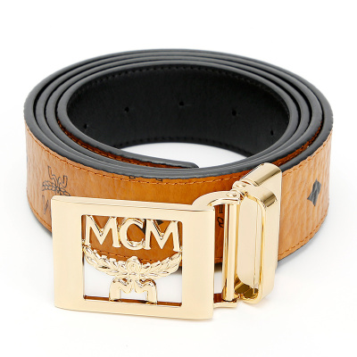 MCM 男士干邑色人造革M扣时尚 CLAUS 双面穿戴可调节腰带 MXB9SVI15CO001