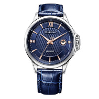 星皇（STARKING）手表男士专柜款时尚商务简约单日历全自动机械进口机芯合成蓝宝石表盘皮带腕表AM0243