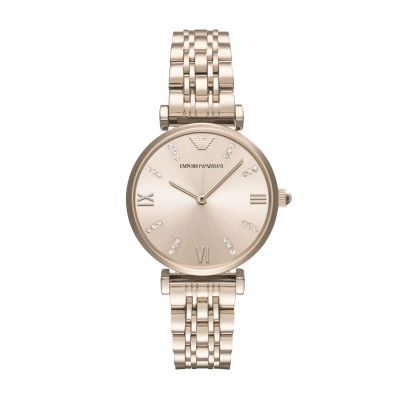 阿玛尼(EMPORIO.ARMANI)手表满天星商务个性时尚腕表简约钢带石英表女表AR11059