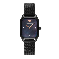 阿玛尼 （Emporio Armani）手表 时尚方盘休闲编织钢带石英女表 AR11271