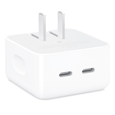 Apple 35W 双USB-C端口 小型电源适配器 双口充电器 充电插头 适用于iPhone\Mac\iPad\Air