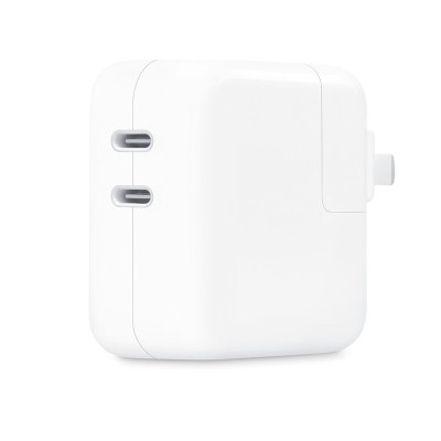 Apple 35W 双USB-C端口 电源适配器 双口充电器 充电插头 适用于iPhone\Mac\iPad\AirPo
