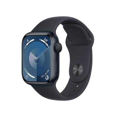 Apple Watch S9 GPS 45 毫米午夜色铝金属表壳 午夜色运动型表带 - M/L MR9A3CH/A