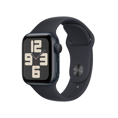 Apple Watch SE GPS 40 毫米午夜色铝金属表壳 午夜色运动型表带 - M/L MR9Y3CH/A