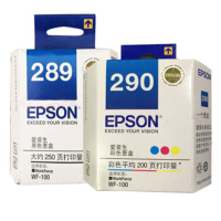 爱普生(EPSON) 289黑色墨盒290彩色墨盒 (适用 WF-100 打印机) 289-290彩色