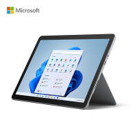 [含波比红键盘]微软Surface Go 3 4G+64G亮铂金 二合一平板电脑 10.5英寸高色域触屏 学生平板笔记本电 固态硬盘脑 人脸识别