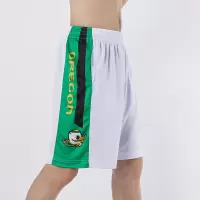 NCAA俄勒冈大学风速鸭篮球裤白色绿色清新短裤训练球裤男夏季女
