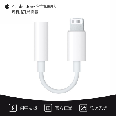 Apple Lightning/闪电 转 3.5毫米耳机插孔转换器/转换头 iPhone iPad 手机 平板 转接头