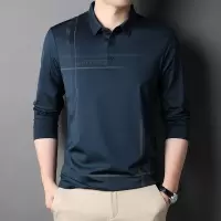 春季新款男士T恤长袖修身韩版中青年男体恤翻领条纹长袖打底衫男