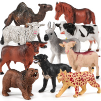 纽奇 儿童玩具仿真动物模型男孩女孩玩偶动物园软胶可水洗长颈鹿老虎野生动物套装 仿真动物10件套