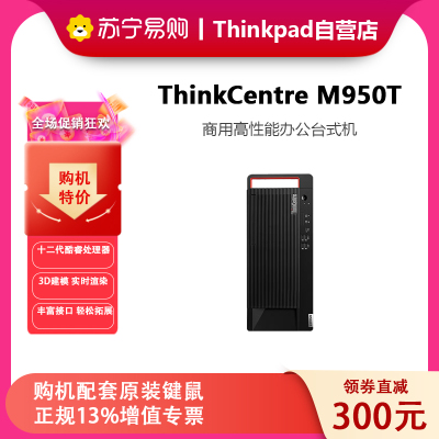 联想 ThinkPad(ThinkCentre) 台式机电脑 M950T 商用办公台式机服务器单主机定制 i7-12700 16G内存 512G 2G独显