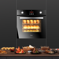 德普凯信(Depelec) 607嵌入式电烤箱 家用烤箱 60升容量 多功能烤箱烘焙箱270度热风循环机械式 体积80