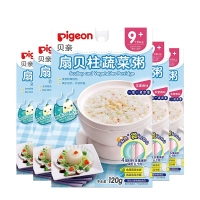 贝亲(Pigeon)婴幼儿辅食粥 宝宝米糊粥 扇贝柱蔬菜粥5包装 9-36个月 120g*5