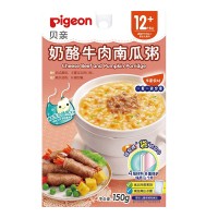 贝亲(Pigeon)婴幼儿辅食粥 宝宝米糊粥 奶油虾仁蔬菜粥+奶酪牛肉南瓜粥 2包12个月以上 300g