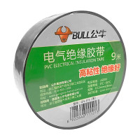 公牛(BULL)电气胶布PVC电工绝缘胶带 阻燃耐低温 黑色9米 10只装 ET6
