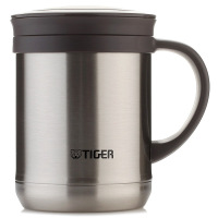 TIGER虎牌保温杯办公型不锈钢真空杯茶滤网杯 水杯CWM-A035 350ml 浅灰色XC