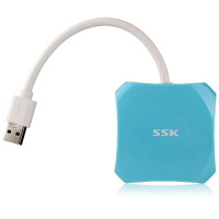 飞毛腿 (SSK)四口USB HUB 集线器 高速USB3.0 蓝色