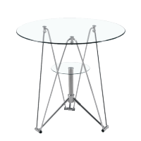 震天下 小圆桌洽谈桌玻璃圆桌茶几 直径80cm透明