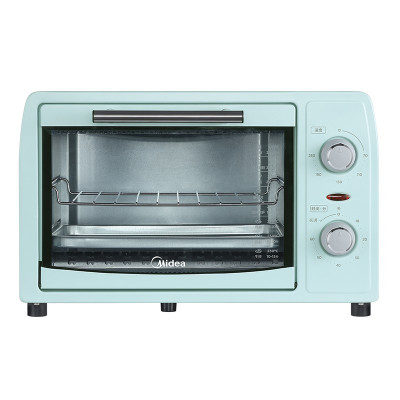美的(Midea) PT12B0 家用小烤箱 上下石英管均匀烘焙 多功能迷你烤箱 12L 淡雅绿 单台装