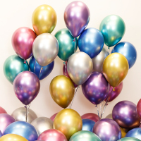 企购优品同序 气球 50只儿童成人生日求婚结婚气球装饰婚房布置 圆形金属色气球混装