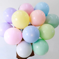 企购优品 马卡龙彩色气球生日装饰求婚布置装饰气球100白+100蓝+100粉组合