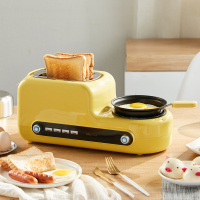小熊(bear)DSL-A02Z1多士炉 烤面包机早餐机多功能多士炉家用2片吐司机三明治机带煎锅煮蛋器蒸蛋煎蛋