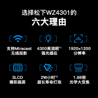 松下(Panasonic)PT-WZ4301无线投影仪 内置无线