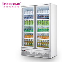 乐创(lecon) LC-J-ZSD02展示柜冷冻 饮料柜 下置大容积立式双门嵌入式便利店果蔬水果保鲜柜