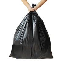 一痕沙 30L垃圾桶加厚配套垃圾袋 工业垃圾袋 平口垃圾袋黑色65*80cm 50个/把*单把装