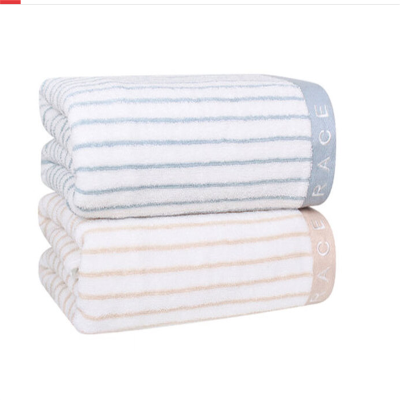 洁丽雅浴巾6451纯棉一等品350g每条140*70厘米条纹男女款全家用 颜色随机