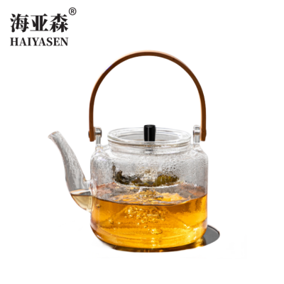 海亚森 TK-3063 加厚高硼硅玻璃烧水茶壶1050ml 可电陶炉加热 (计价单个:个)透明色