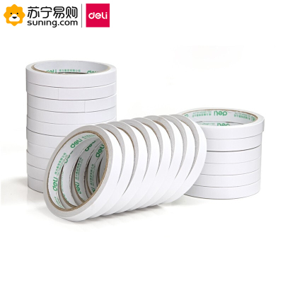 得力(deli) 棉纸双面胶带 30401 12mm*10y*80um 24卷/袋 一袋装