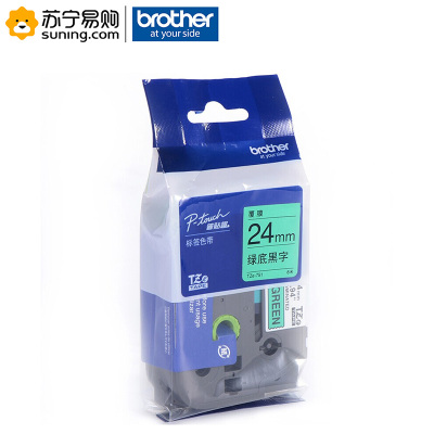 兄弟(brother) 标签色带TZE-Z751 24mm 绿底黑字