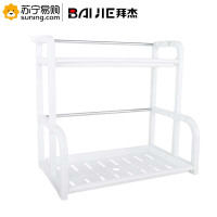 拜杰(BAIJIE) 塑料厨房置物架LY-179 40*24*38cm 白色