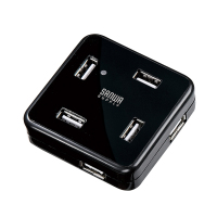 山业(SANWA) USB-HUB250BK 方形7口USB2.0 HUB集线器 (计价单位:个) 黑色