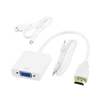 酷比客 LCAVHVAW-白色 HDMI公转VGA母+音频线+供电线 1.00根/个(计价单位:个)白色