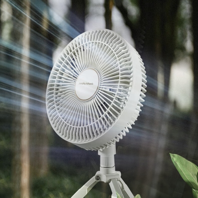 摩飞电器(Morphyrichards) 无线电风扇户外便携风扇带夜灯长续航折叠小型风扇 MR3701 椰奶白