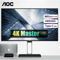 AOC 电脑显示器27英寸4K HDR400 Type-C接口90W充电双向旋转升降焕新升级版 U27U2DS