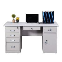 麦格尚 钢制办公桌 铁皮电脑桌 财务桌子 带锁带抽屉写字台 1.2m加厚板 YC
