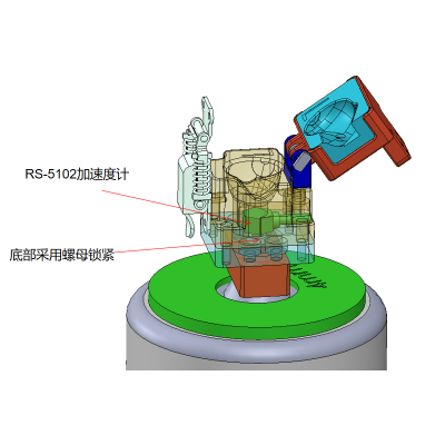 M3连体螺钉固定式超小型电压输出型 加速度计(含3m线缆)治具 测试线包 RS5102 货期3周