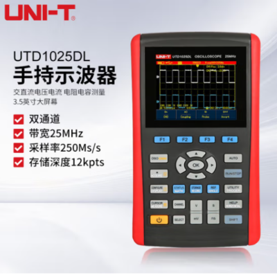 优利德 手持示波器 25MHz 双通道 UTD1025DL