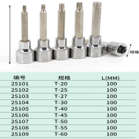 世达 12.5MM系列100MM长花形旋具套tong T20 25101