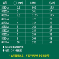 世达(SATA) 铬钒钢特长内六角扳手7MM 80313A