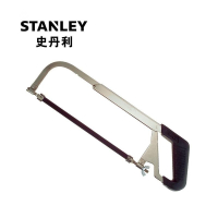 史丹利(STANLEY)15-265-23 橡胶手柄钢锯架锯弓木工工具剧金属切割强力拉花锯子(10英寸)(单位:个)