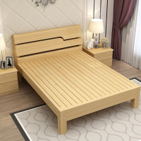 震天下 实木床1.8*2米 现代简约原木床 (不含床垫床头柜抽屉)